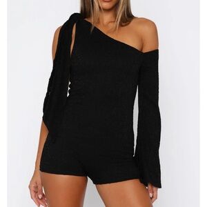 White Fox Boutique Black One-Shoulder Mini Dress